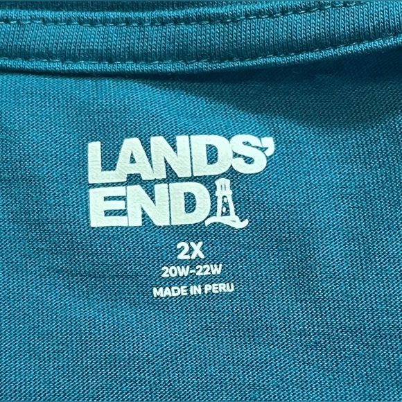 Lands’‎ End Women’s Long Sleeve Crew Neck Teal Color Tee Size 2x - Picture 3 of 9